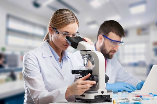 Scientist works in Laboratory for a Project.