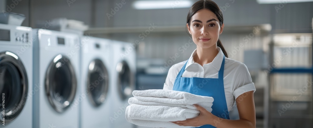 Wall mural The Woman with Fresh Towels