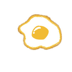 fried egg isolated on white background