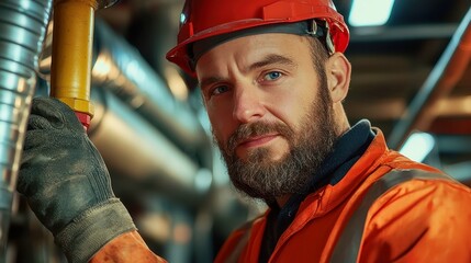 Skilled plumber at work, demonstrating expertise in a well-lit, open area, equipped with tools, focused on providing top-notch plumbing solutions, showcasing professionalism and efficiency.