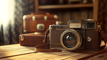 World photography day create few visuals add vintage camers and vintage theme 