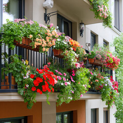 Naklejka premium Balcony Flowers Isolated