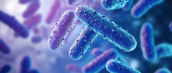 Close-up view of colorful bacteria under a microscope.