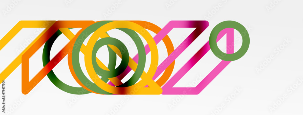 Aufkleber Abstract background - colorful circle lines technology or business digital template