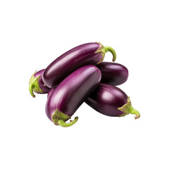 purple eggplants with green stems. Suitable for food blogs, recipe websites, and cooking related designs. Fresh and vibrant vegetable. Generative AI