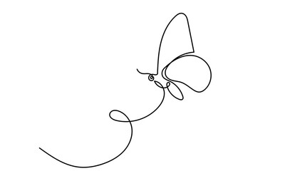 Butterfly moth. Continuous line drawing of a beautiful flying butterfly. logo, business, decorative, spa, and social media concepts.Doodle vector illustration isolated on a white background.
