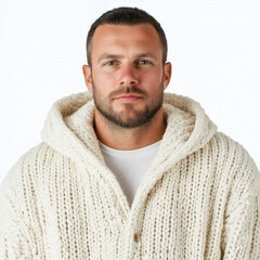 Fototapeta premium Man wearing Cardigan Isolated
