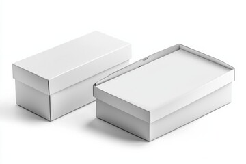 Naklejka premium Shoe Box Mockup on Isolated white Background created with Generative AI