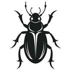 black beetle silhouette style with white background