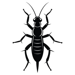 earwig silhouette style with white background