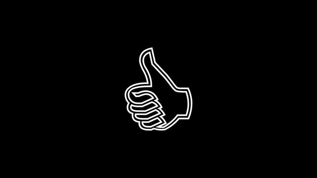 Like  batton icon animation on white background. Social media like symbol sign.