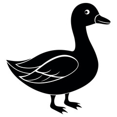       Beautiful duck silhouette vector illustration.
