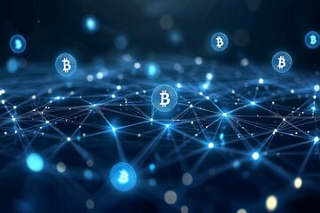 Obraz premium The Decentralized Web, Blockchain and Cryptocurrency