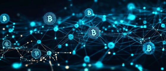 Obraz premium The Decentralized Web, Blockchain and Cryptocurrency