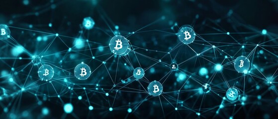 Obraz premium The Decentralized Web, Blockchain and Cryptocurrency