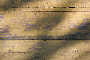 top view of soft brown table with high resolution texture and palm leafs shadows, summer table background with empty space for text or design, soft cozy sunny table backdrop, wooden texture seamless