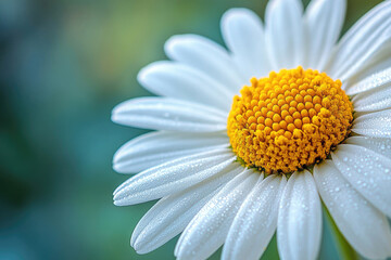 Fototapeta premium A beautiful white daisy flower in full bloom