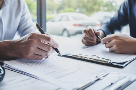 Customer discussing insurance options with professional advisor, highlighting clear guidance and expert advice in selecting the best insurance coverage for individual needs and financial security.