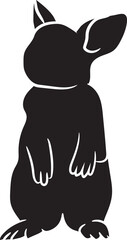 Hand-drawn silhouette of a standing rabbit