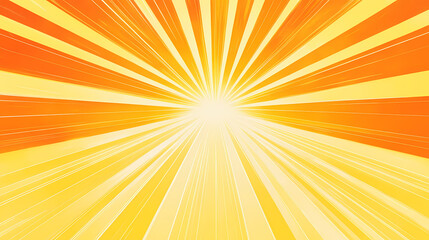 Bright yellow rays background. sunburst rays texture, bright orange and yellow sun ray pattern for comic book poster or summer advertising banner template design. Sunburst. Illustration