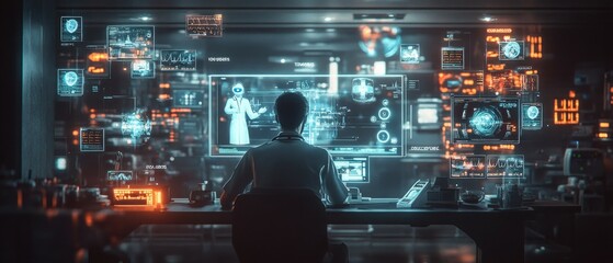 Obraz premium The Virtual Clinic, Digital Health and Telemedicine