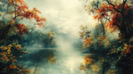 A peaceful moment of reflection by a serene river, happiness found in life simple pleasures