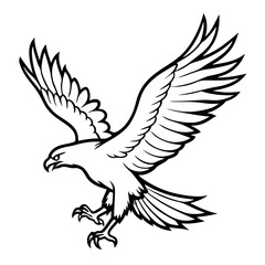 flying eagle line art illustration