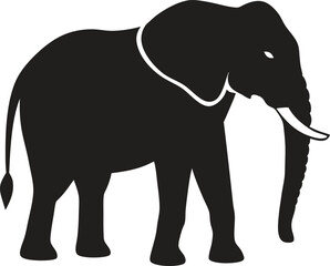 Silhouette vector art of a elephant animal