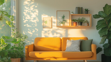 Warm-toned living room