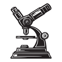 Microscope icon vector design, simple microscope flat icon on isolated white background