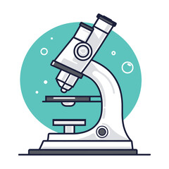 Microscope icon vector design, simple microscope flat icon on isolated white background
