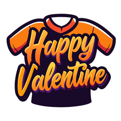 Happy Valentine typography vector art illustration