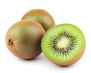 Fototapeta premium Kiwi Berry. Edible Mini Fruit Isolated on White Background - Actinidia Concept