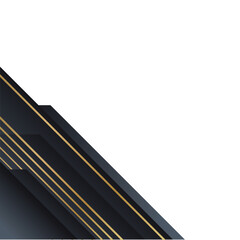 Black and gold geometric corner border