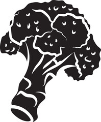 Hand-drawn broccoli silhouette