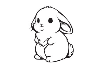 Rabbit line art vector art illustration
