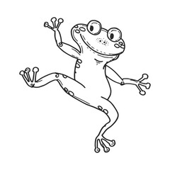 Hand drawn outline frog vector illustration