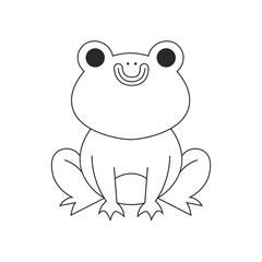 Hand drawn outline frog vector illustration