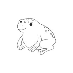 Hand drawn outline frog vector illustration
