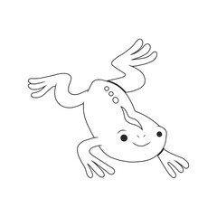 Hand drawn outline frog vector illustration