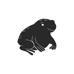 Hand drawn frog silhouette. vector illustration