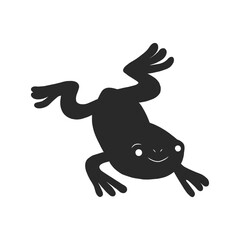 Hand drawn frog silhouette. vector illustration