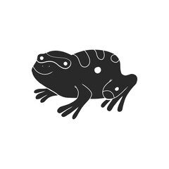 Hand drawn frog silhouette. vector illustration