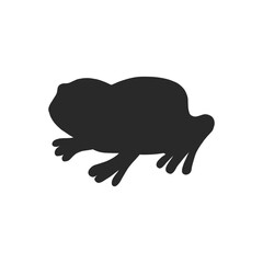 Hand drawn frog silhouette. vector illustration
