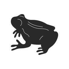 Hand drawn frog silhouette. vector illustration