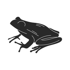 Hand drawn frog silhouette. vector illustration