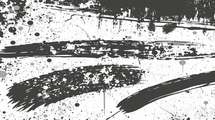 Obraz premium Abstract Black and White Paint Splatter and Brushstrokes