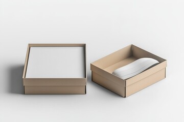 Shoe Box Mockup on Isolated white Background created with Generative AI