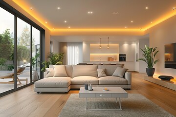 Fototapeta premium modern sofa furniture luxury room design decor living interior apartment house home architecture