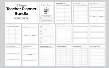 Creative Teacher Planner Designs, Stylish Teacher Planner Icons, Minimalist Planner Illustrations for Teachers